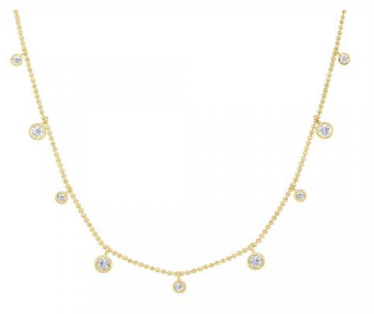 14K Gold and Diamond Drops Necklace