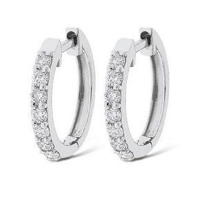 Diamond Mini Hoop Earrings "Huggies"