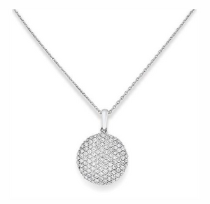 Diamond Disc Pendant on 16" Chain