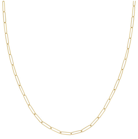 Gold Paperclip Chain 14K