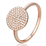 Pave Diamond Disc Ring -14k Comfort Fit