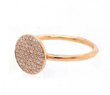 Pave Diamond Disc Ring -14k Comfort Fit