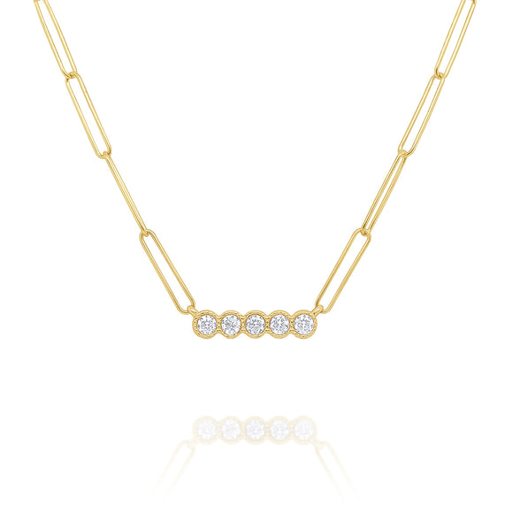 Yellow 14K gold paperclip chain, 16